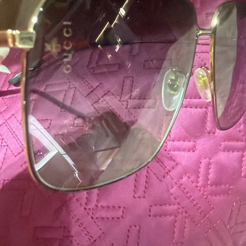 Gucci Black oversized Designer Sunglasses red and green handles NWT - Picture 6 of 8